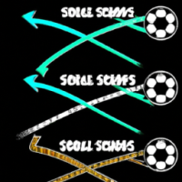 create 3 soccer streams image with black backgroung